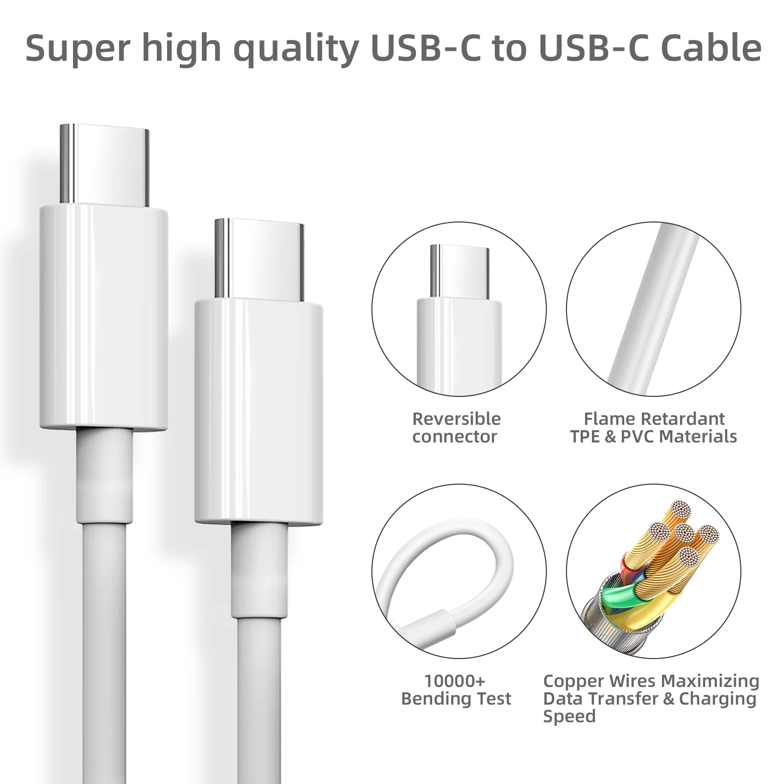 Super High Quality 1 Sets Of 20W US USB-C To USB-C Cable Port Fast Chargers Suitable For iPhone 16 15 Pro Max Plus