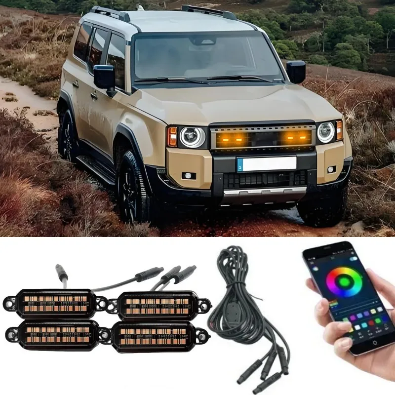 

18LED Front Grille Light For Land Cruiser‌ 250 Off-Road Car Daytime Running Light Wheel Eyebrow Lamp 12V