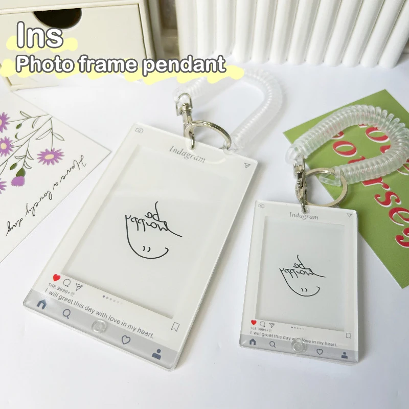 Photocard Holder Stand Picture Photo Card Display Frames With Lanyard Keychain Photocard Protector Case Home Desktop Decorations