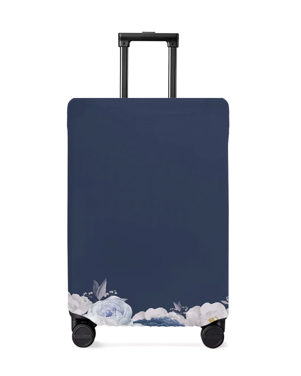 Spring White Flower Blue Background Travel Luggage Protective Cover Travel Accessories Suitcase Elastic Dust Case Protect Sleeve