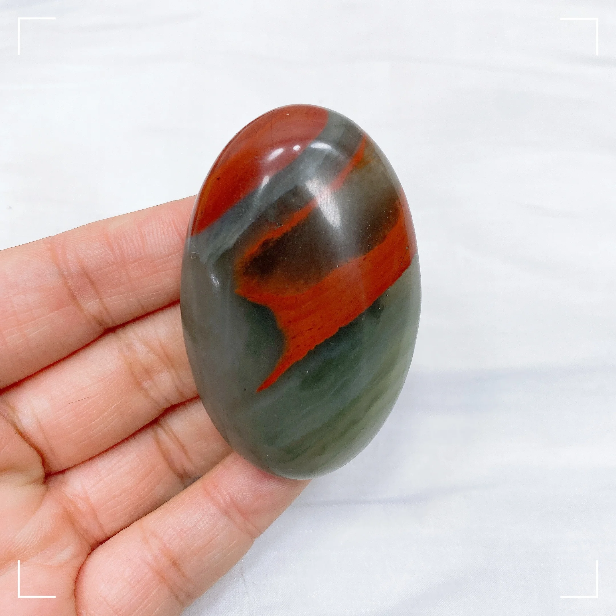 50-55MM Natural Blood Stone Pocket Palm Stone Crystal Quartz Energy Healing Crystal Jewelry Material Home Garden Decoration Gift