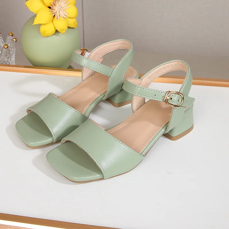 

2026 New Kids Sandals Fashion Simple Style Open Toe Girls Princess High Heels Soft Sole Comfortable Non-slip Children Footwear
