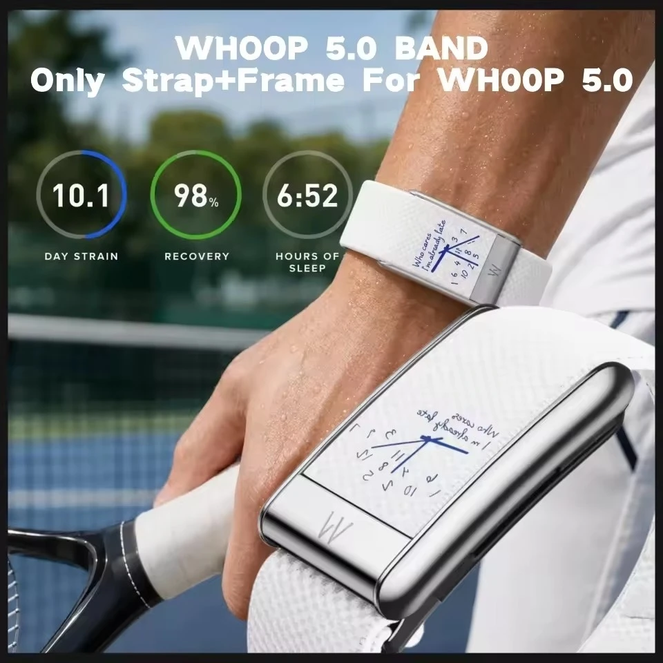 Premium Waterproof Nylon Braided Watch Strap For Whoop 5.0 / 5.0MG White Sport Replacement Fitness Tracker Wristband