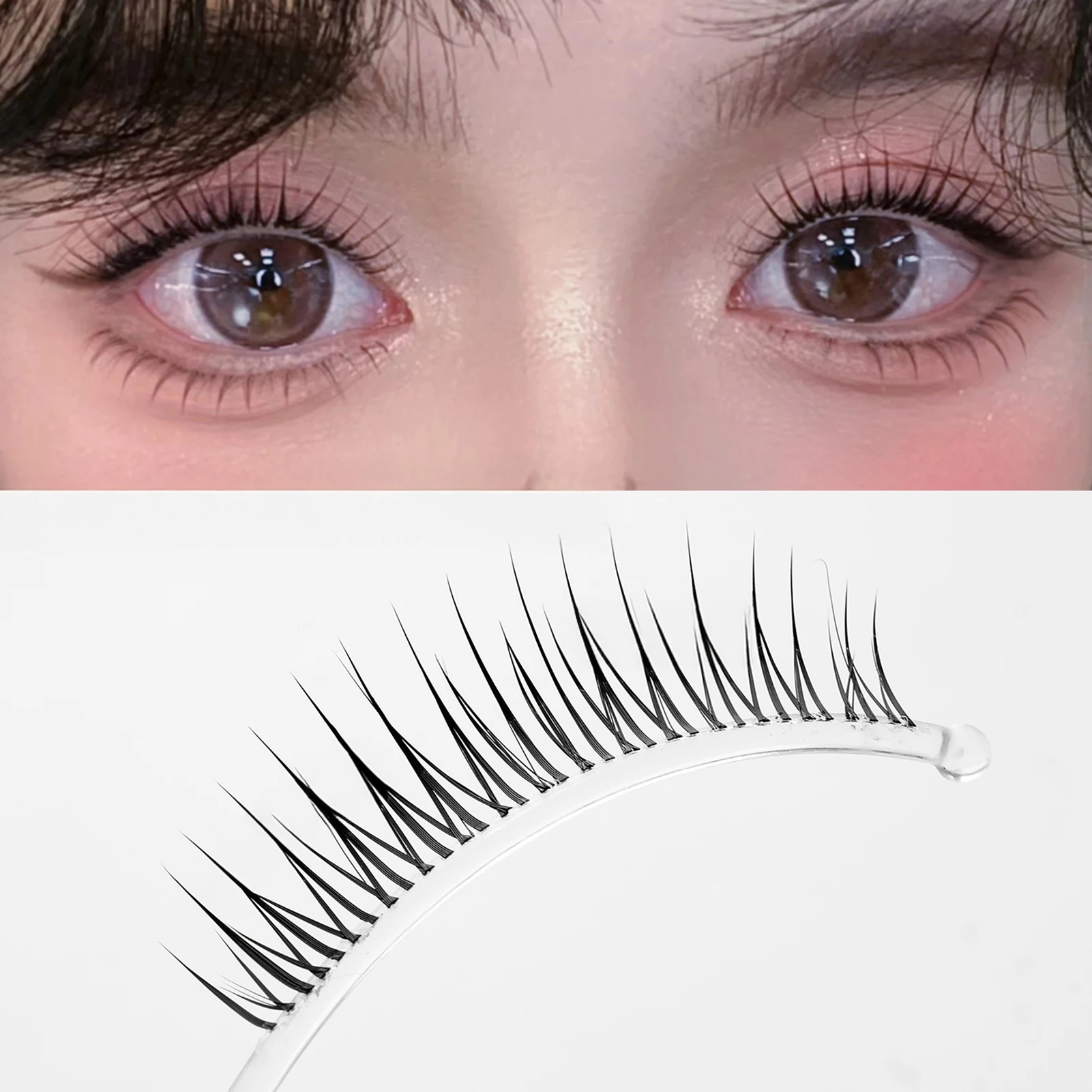 Tiras de cílios postiços estilo coreano, cílios naturais fofos, design de cervo fofo para mulheres, meninas, festa, acessórios de maquiagem diária