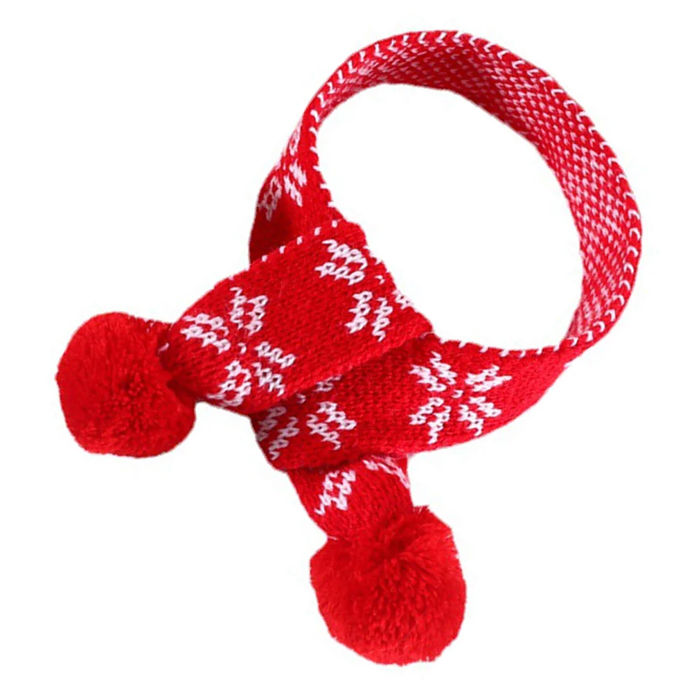 

Christmas Snowflake Scarf Dog Knitted Pet Warm Small Crochet Cat Holiday Clothing