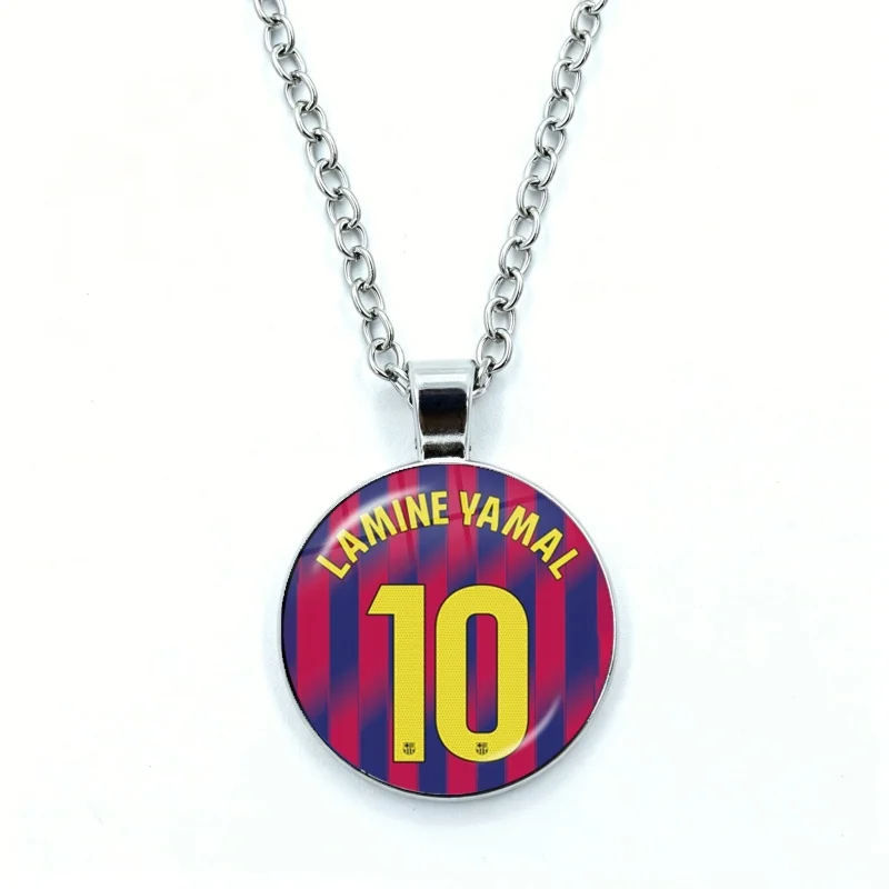 Soccer Legends Jersey Necklace for Women Jewelry Football Players Messi Ronaldo Neymar Glass Pendant Fashion Necklace Wholesale