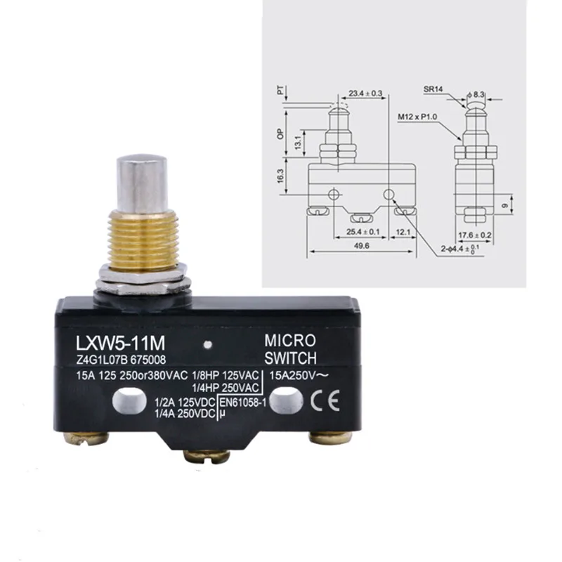 

1pcs LXW5-11M 3 Screw Terminals Panel Mount Roller Plunger Limit Switch 15A 380V KL MAY14 dropshipping