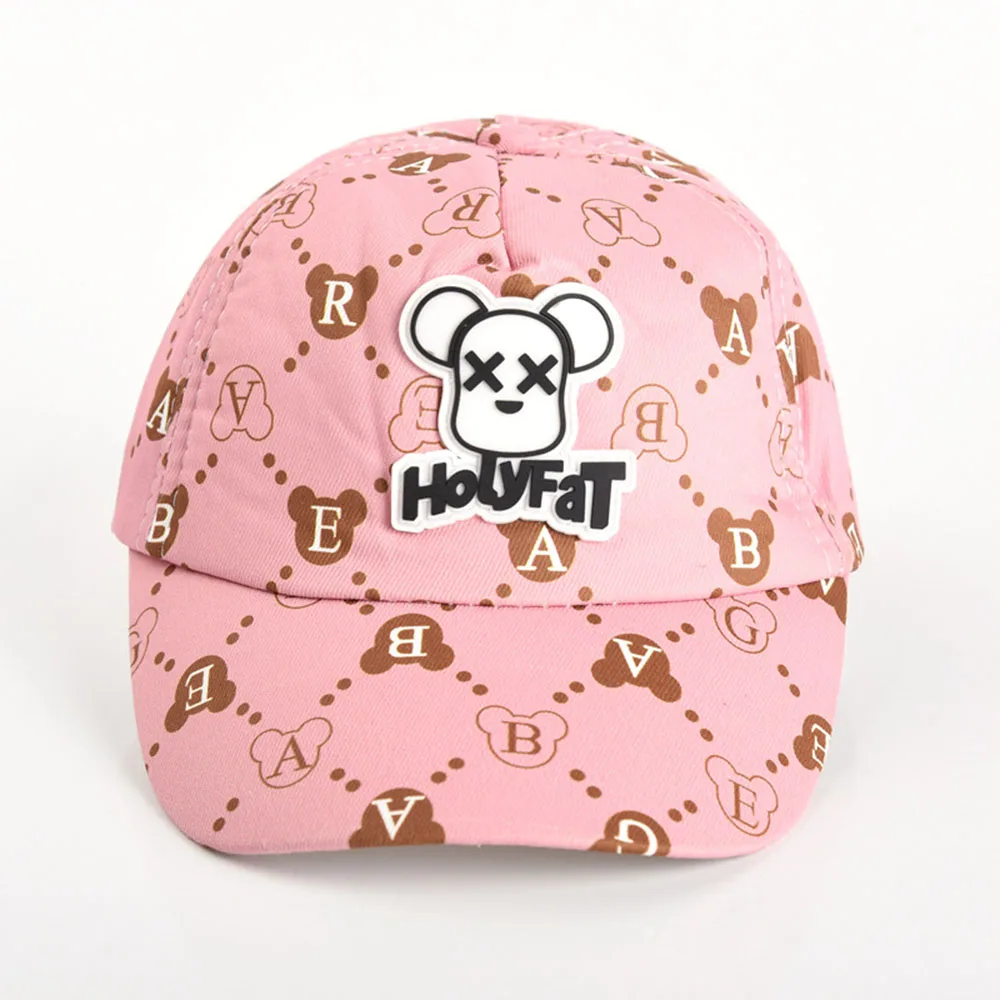 Children\'s Hats Spring Cartoon Letter Baby Hat Sun Protection Peaked Caps Cute Fashionable Boys Girls Cap For Kids 1-4 Years