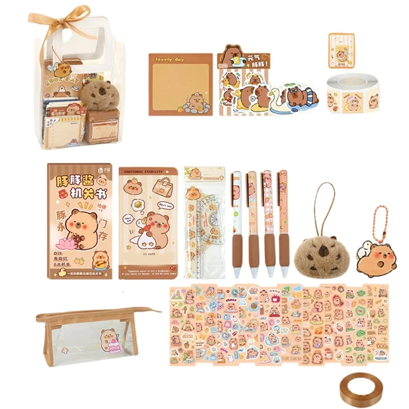 fournitures scolaires pour enfants, 73/105/127 pièces, comprend petit carnet notes, stylo à bille en papier,