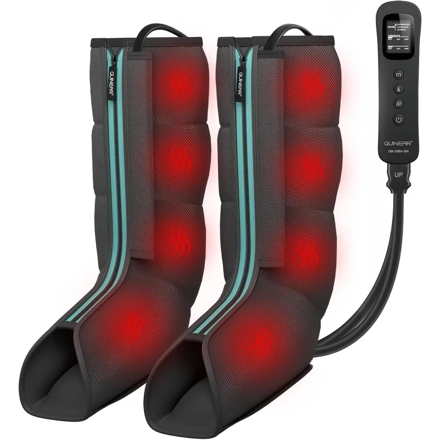 

Leg Massager for Circulation and Pain Relief: Heating Leg Compression Massager with 3 Modes Adjustable Intensity Foot and Calf