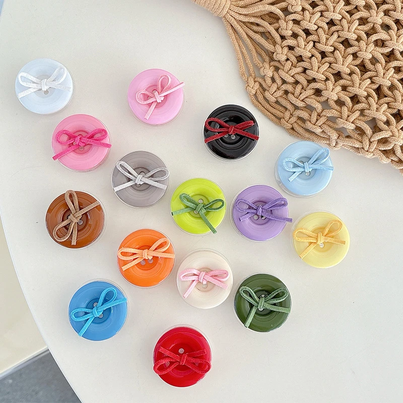 

Korean 3D Cute Candy Button Bowknot Bracket Phone Grip Tok Griptok Holder Ring For iPhone Accessories Phone Stand Holder Bracket