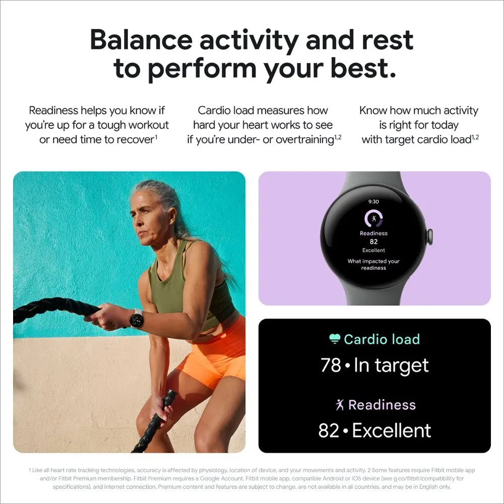 ساعة Google Pixel Watch 3 (41 و45 ملم)، إصدار Wi-Fi/LTE، Qualcomm SW5100، Wear OS 5.0، 2 جيجابايت من ذاكرة الوصول العشوائي، 32 جيجابايت من ذاكرة فلاش eMMC.