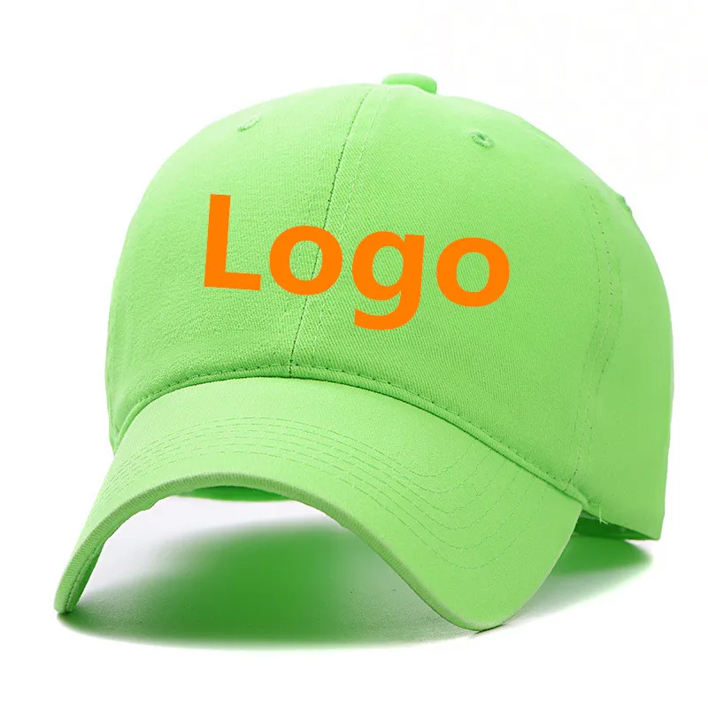 Solid plain fluorescent green yellow sports hat Outdoor men women casual cotton baseball cap Trucker hats Leisure caps  gorros