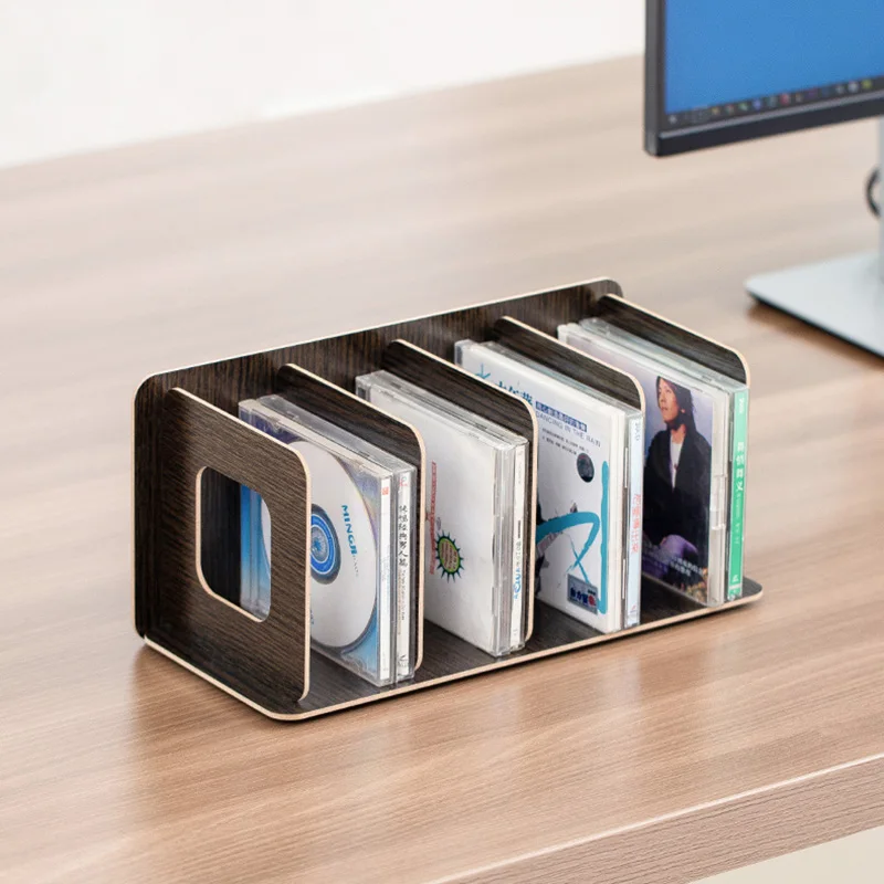 Cd Rek Hout Ontvangst Creatieve Display Rack Dvd Film Rack Cd Kast Opbergdoos Bureau Thuis Organisator Woonkamer Opslag