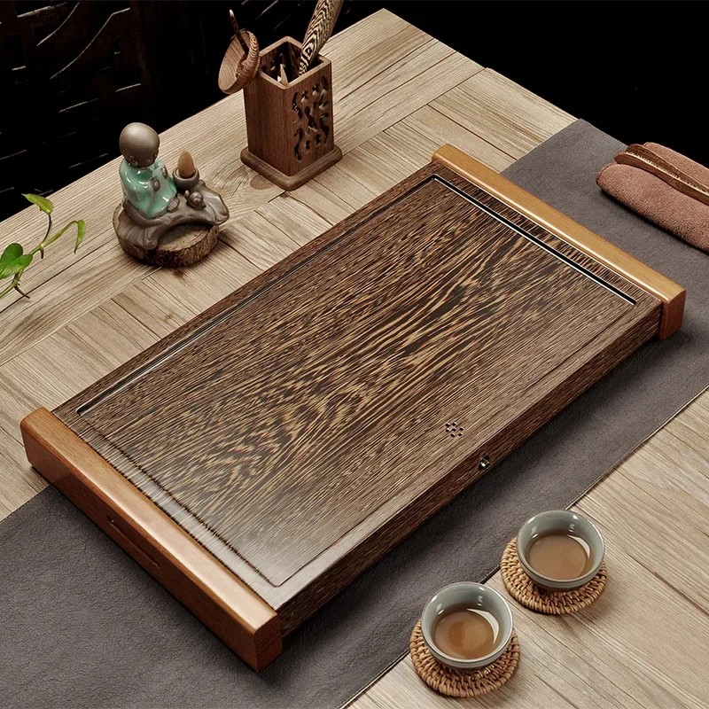 

New Chinese Style Tea Tray Kung Fu Drainage Modern Serving Decorative Tea Tray Ceremony Valet Tools Unusual Bandejas Products