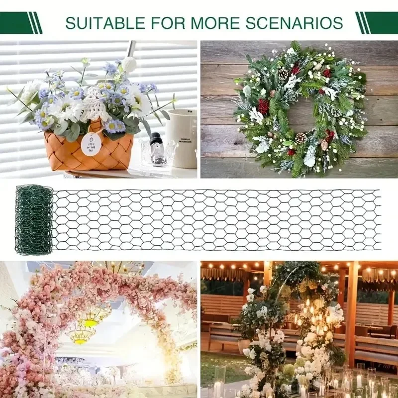35cm*100m Hexagonal Chicken Iron Wire Mesh Animal Fence Net Hexagonal Netting Fencing Cages Aviary Fence DIY Home Garden Supplie