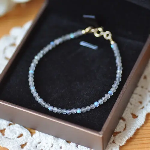 

Natural Labradorite 2-3mm 925 sterling silver Fashion Bracelet