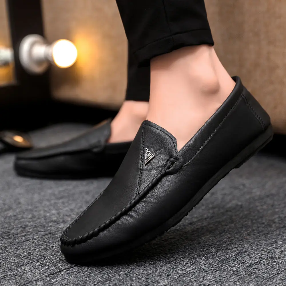 

Мягкие мужские повседневные лоферы на плоской подошве с низким берцем, роскошные туфли в стиле ретро, новые обычные элегантные классические оригинальные мужские кожаные туфли высокого качества
