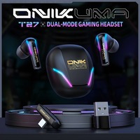 ONIKUMA T27 Dual-mode Wireless Earbuds with Touch Control 2.4Ghz Low Latency Stereo Bluetooth Headset Independent Connection