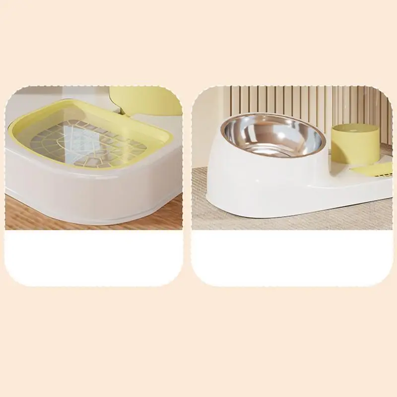 وعاء طعام القطط من الفولاذ المقاوم للصدأ وعاء للوجبات الخفيفة سقي غير قابل للانزلاق لتغذية القطط موزع الطعام الجاف للكلاب والجرو