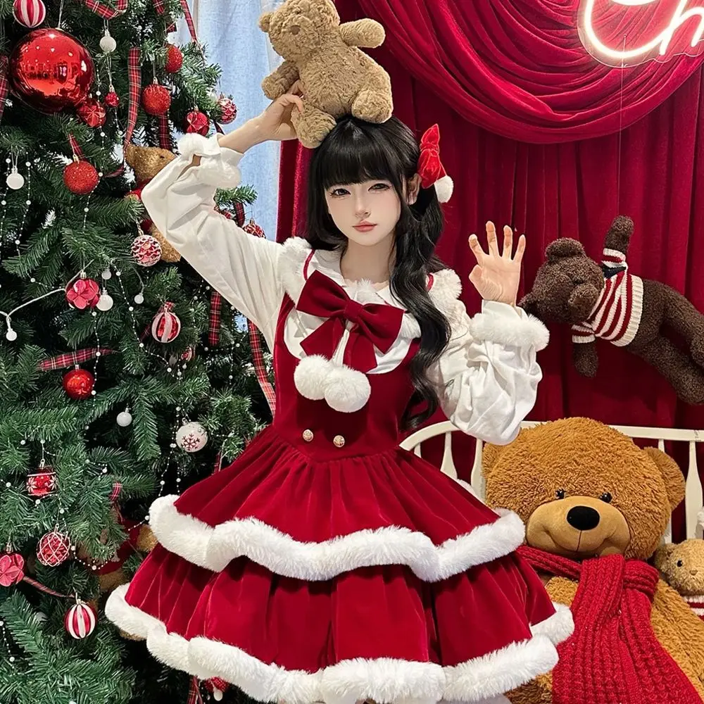 MAGOGO Weihnachts-Schlachtanzug für das neue Jahr, Winterhemd, reines Verlangen, Neckholder-Kleid, Set mit Lolita-Kleidern