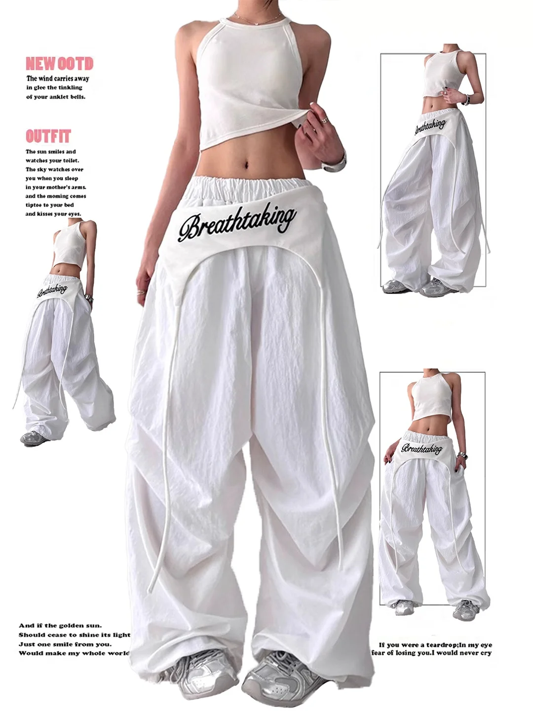 Pantaloni casual leggeri Qui Dry Pantaloni larghi a gamba larga da donna Design a coltello Primavera Estate Nuovo Sle Commute Faion