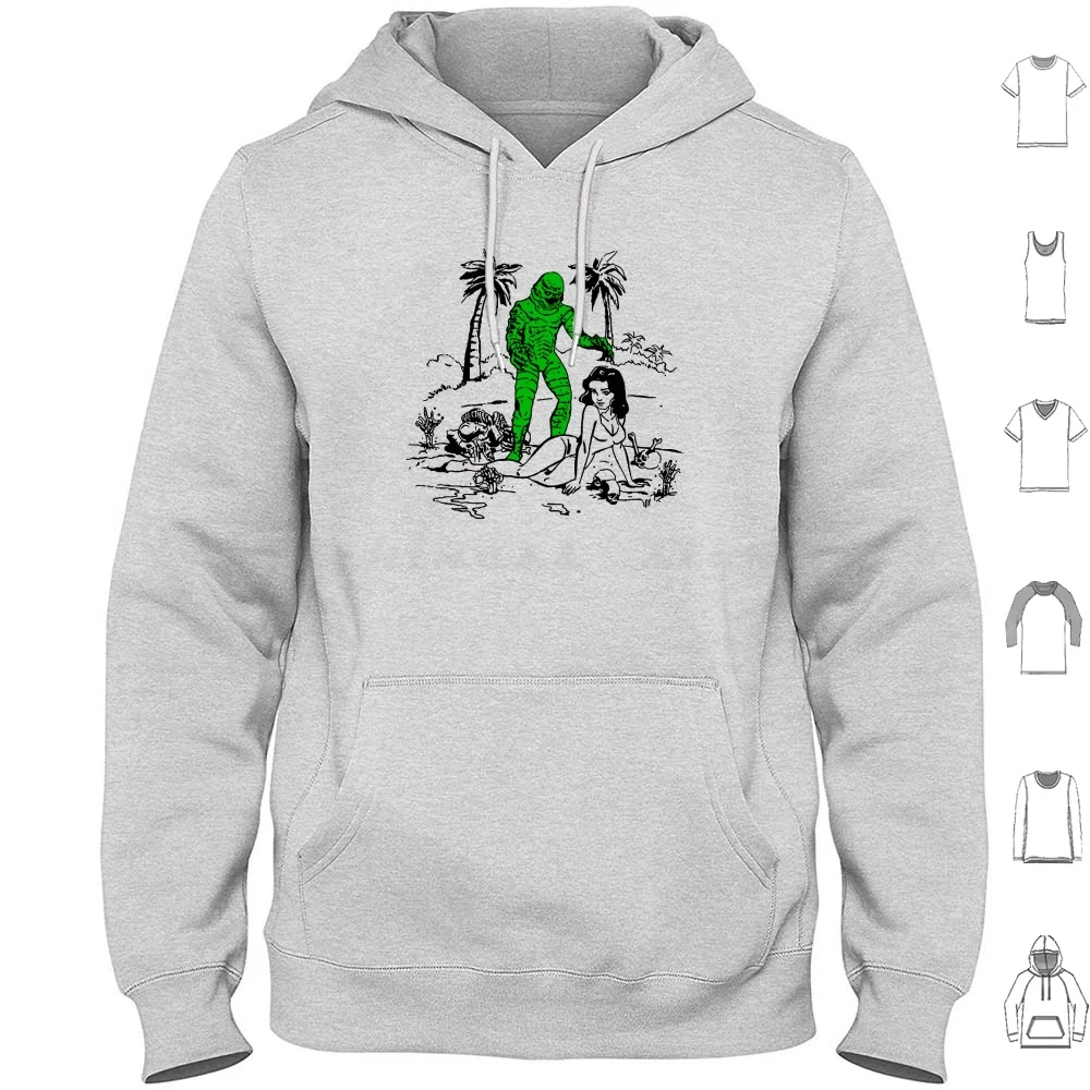 Creature From The Black Lagoon Ink Art Hoodies Long Sleeve Creature From The Black Lagoon Horror Movie Creature Dracula