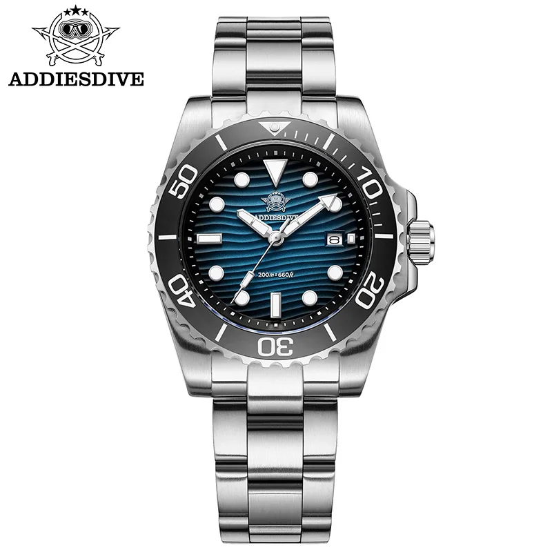 

ADDIESDIVE Мужские часы 200 м Водонепроницаемые новые мужские часы Роскошные кварцевые наручные часы из нержавеющей стали 316L BGW9 Супер светящиеся