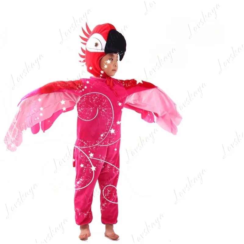 

Детский костюм для выступлений с маленьким попугаем, синий попугай для мальчиков, розовый попугай для девочек, наряд для выступлений на тему птиц