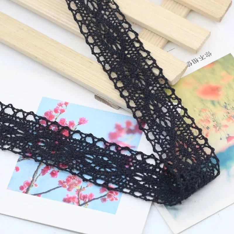 New arrived beautiful (1meter/lots) lowers series white black hallow flower lace ribbon DIY handmade materials wedding gift wrap