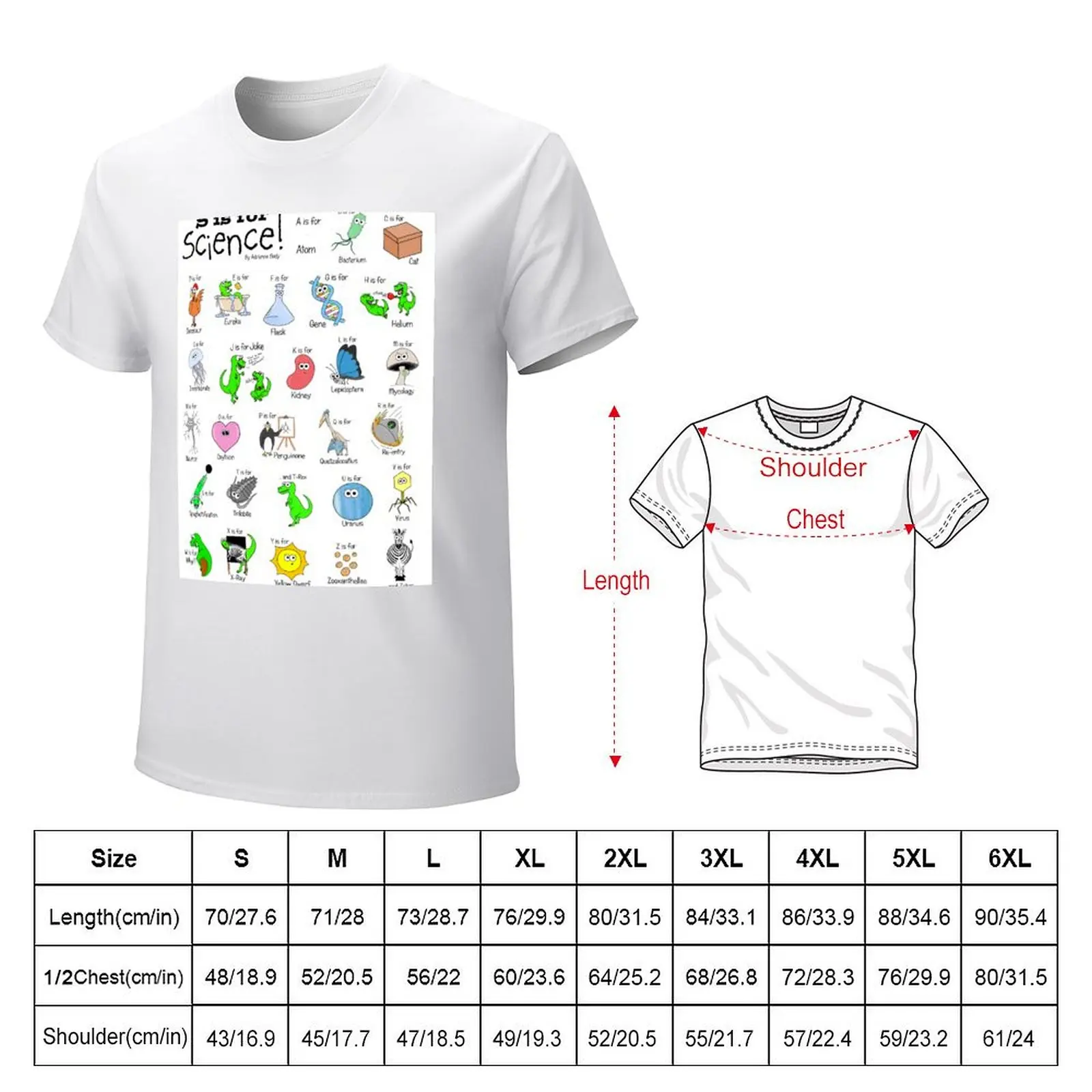 Science ABC Poster - from the book S is For Science T-shirt Short sleeve tee sweat black t-shirts for men