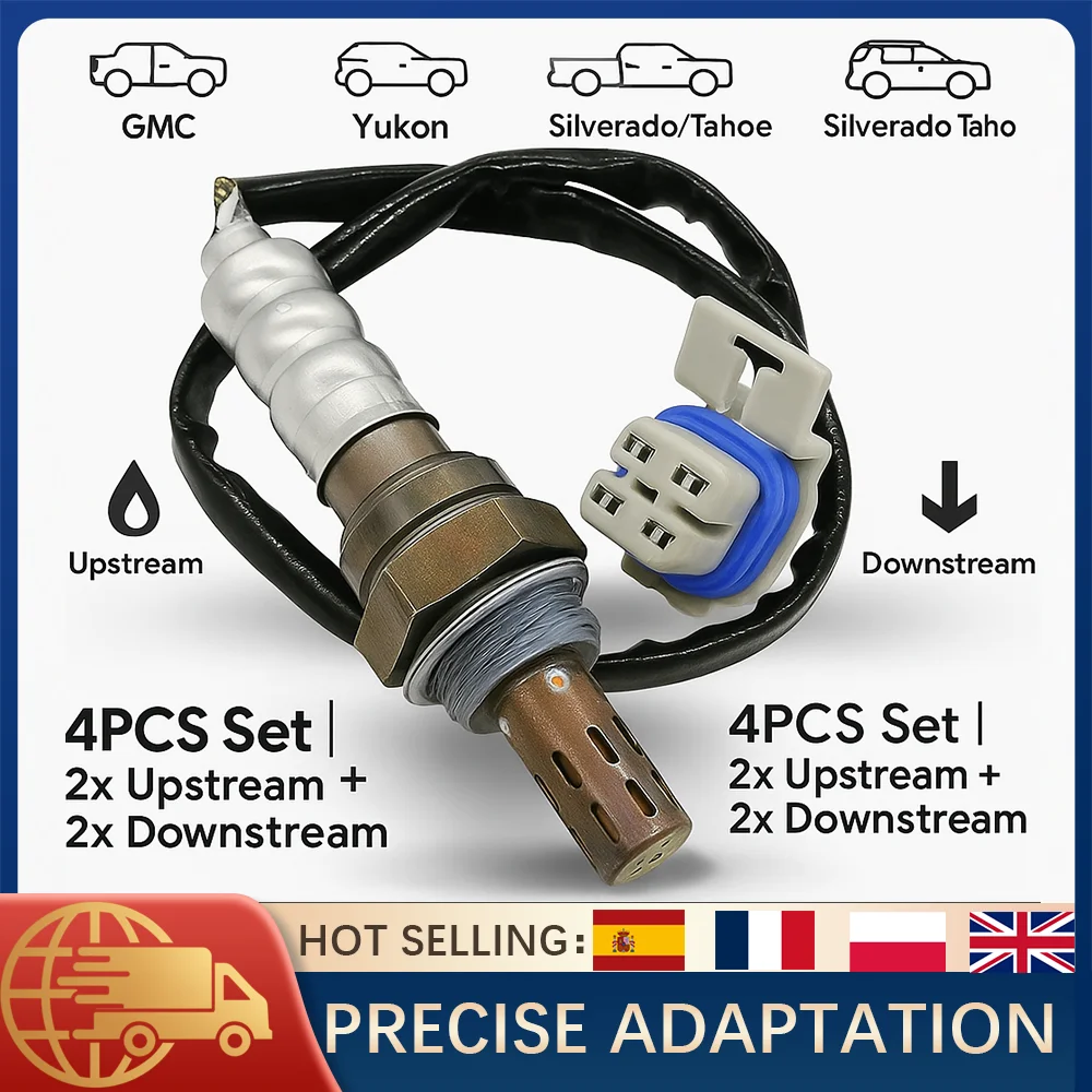 

4pcs Oxygen O2 Sensor for GMC Sierra 1500 2008-2013 V8 4.8L 5.3L Replace 234-4256 234-4668 Upstream Downstream