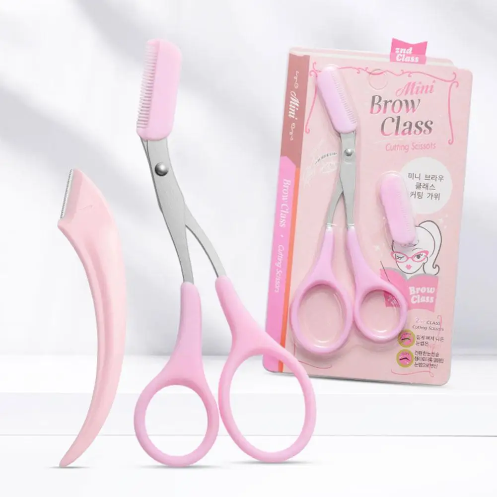 Eyebrow Trimming Knife Eyebrow Face For Women Professional Eyebrow Scissors With Comb Brow Trimmer Scraper Accessorie S8r6