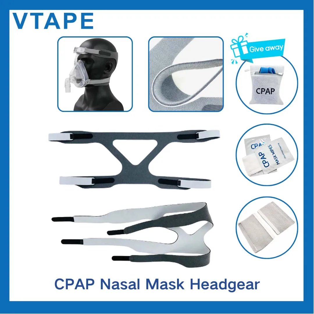 

2 шт. Головные уборы с маской CPAP, подходящие для полнолицевой маски, носовой маски, универсальный ремешок CPAP, сверхлегкий, мягкий и дышащий (серый)
