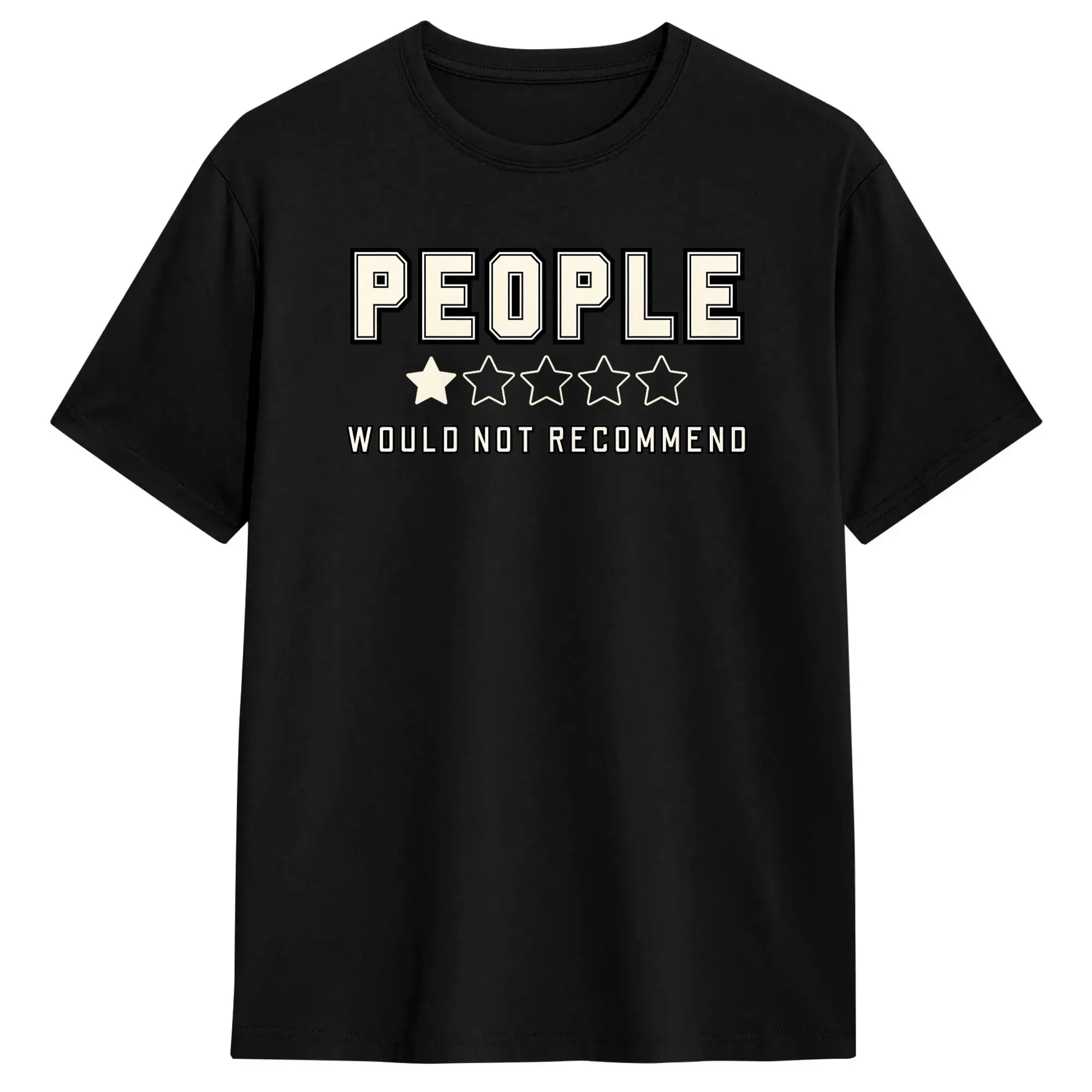 Vintage T Shirt Summer People One Star Rating Would Not Recommend Funny Introverts Hip Hop T Shirts  Cotton Tshirt Short Sleeve