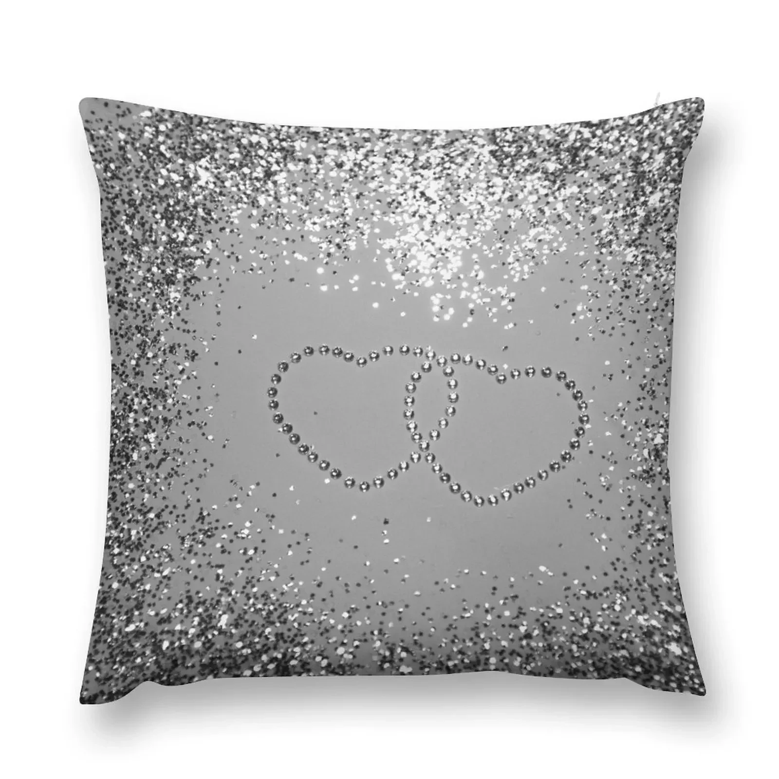 

In Love Sparkling Glitter Hearts #3 (Faux Glitter) #silver #decor #art Throw Pillow autumn pillowcase Couch Pillows pillow