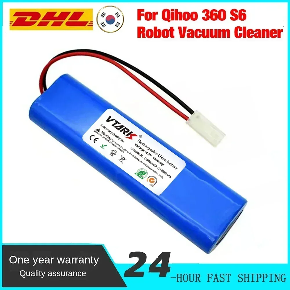 2025 novo 14.4v 12800mah 9800mah 6800mah bateria original usada para o robô aspirador de pó qihoo 360 s6 de componentes