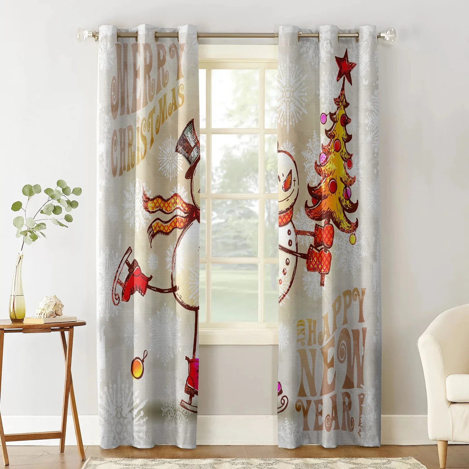 Santa Claus Christmas Decoration Christmas Blackout Curtains 3D Print Window Curtain Bedroom Living Room Decor Window Treatments