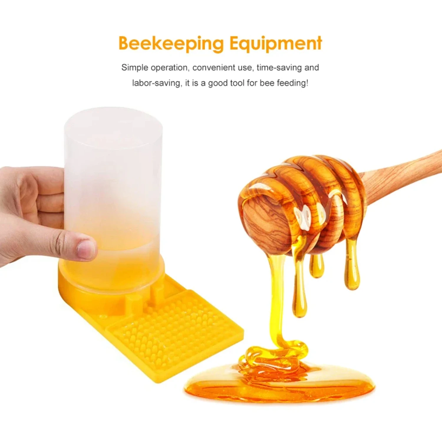 Safe Non-toxic Lightweight Plastic Honey Bee Feeder Drinking Water Box - Honey Bee Nest Door Feeding Supplies for Beekeeper