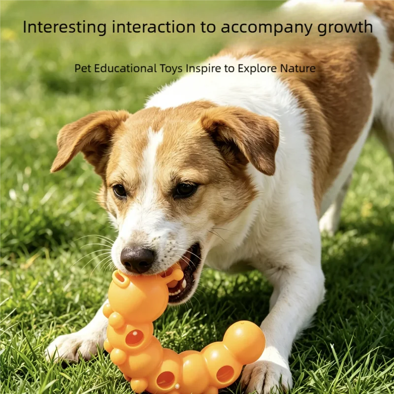 Caterpillar Shape Dog Chew Toy Interactive Teething Toy for Medium to Large Dogs Bite-Resistant Safe Destructive Chewing Prevent