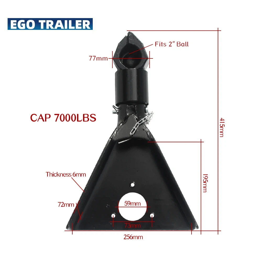 2 Inch Ball Construction Trailer Hitch A Frame Coupler Bulldog COLLAR-LOK 7000 LBS RV Parts Camper Accessories Caravan Component