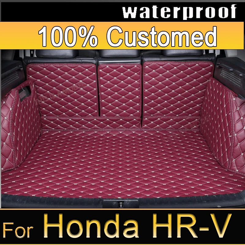 Car Trunk Mats For Honda HR-V Vezel RU 2022 2023 2024 5seat Leather Mat Car Trunk Storage Pads Maletero Car Accessorie Interior