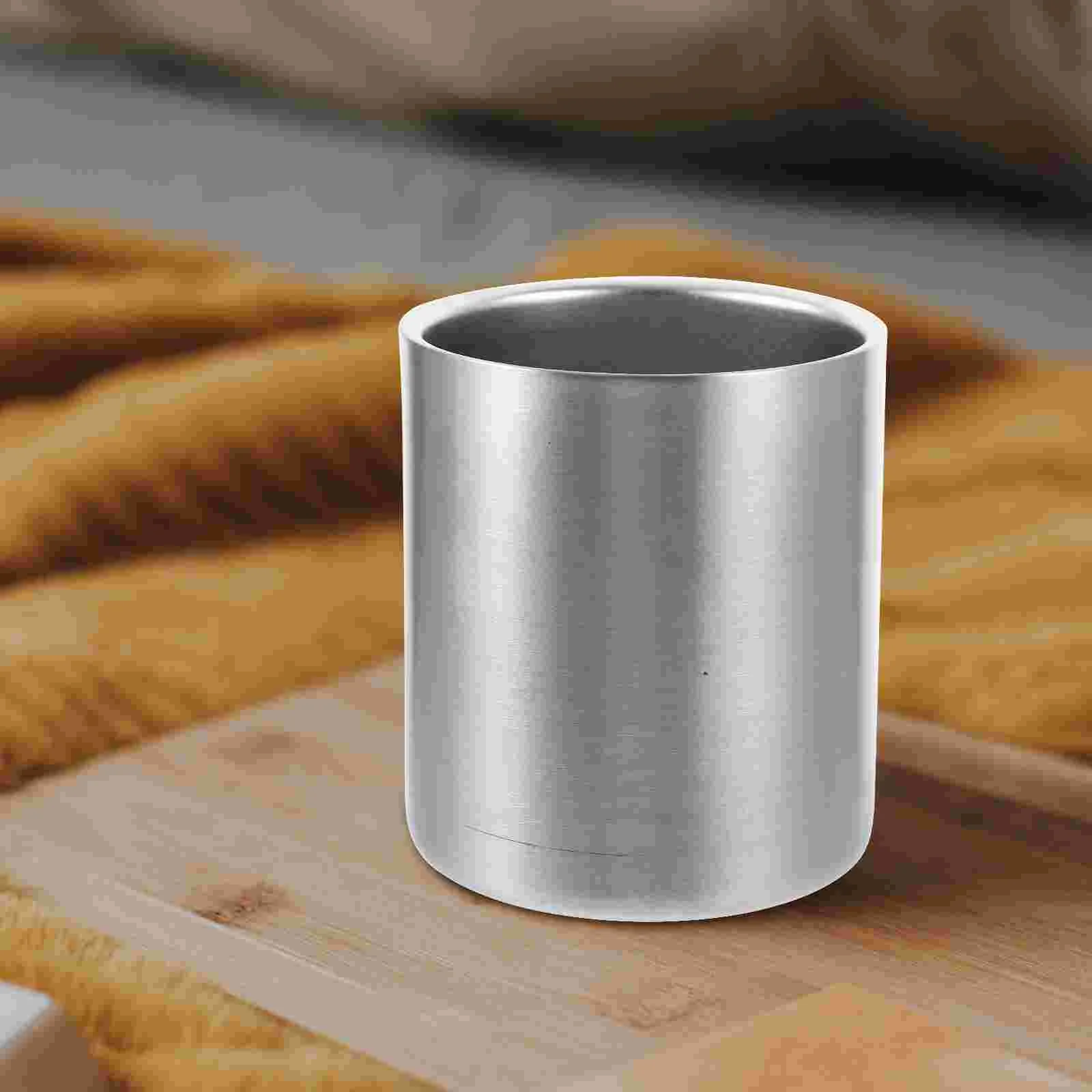 304 Stainless Steel Toothbrush Tumbler Cup Water Cup Beverages Beer Cup for Home Party Travel (Silver, 300ml)