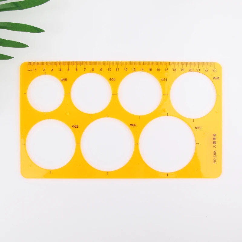 K Resin Round Geometric Template Ruler Stencil Drawing Measuring Tool Students 594A