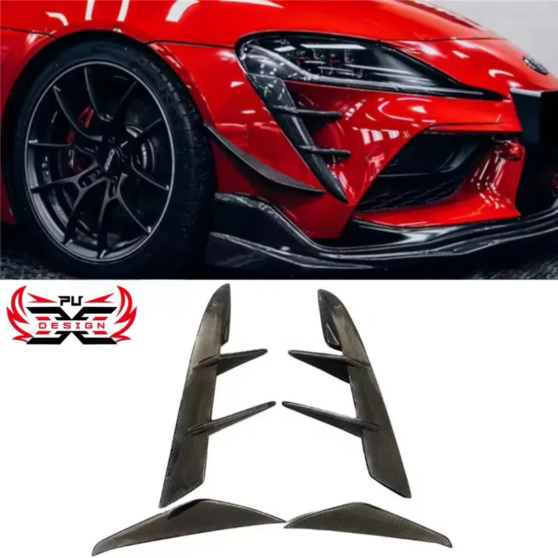 

4 PCS Carbon Fiber Front canards Front Bumper vents DP Style For Toyot Supra A90 A91 Mk5