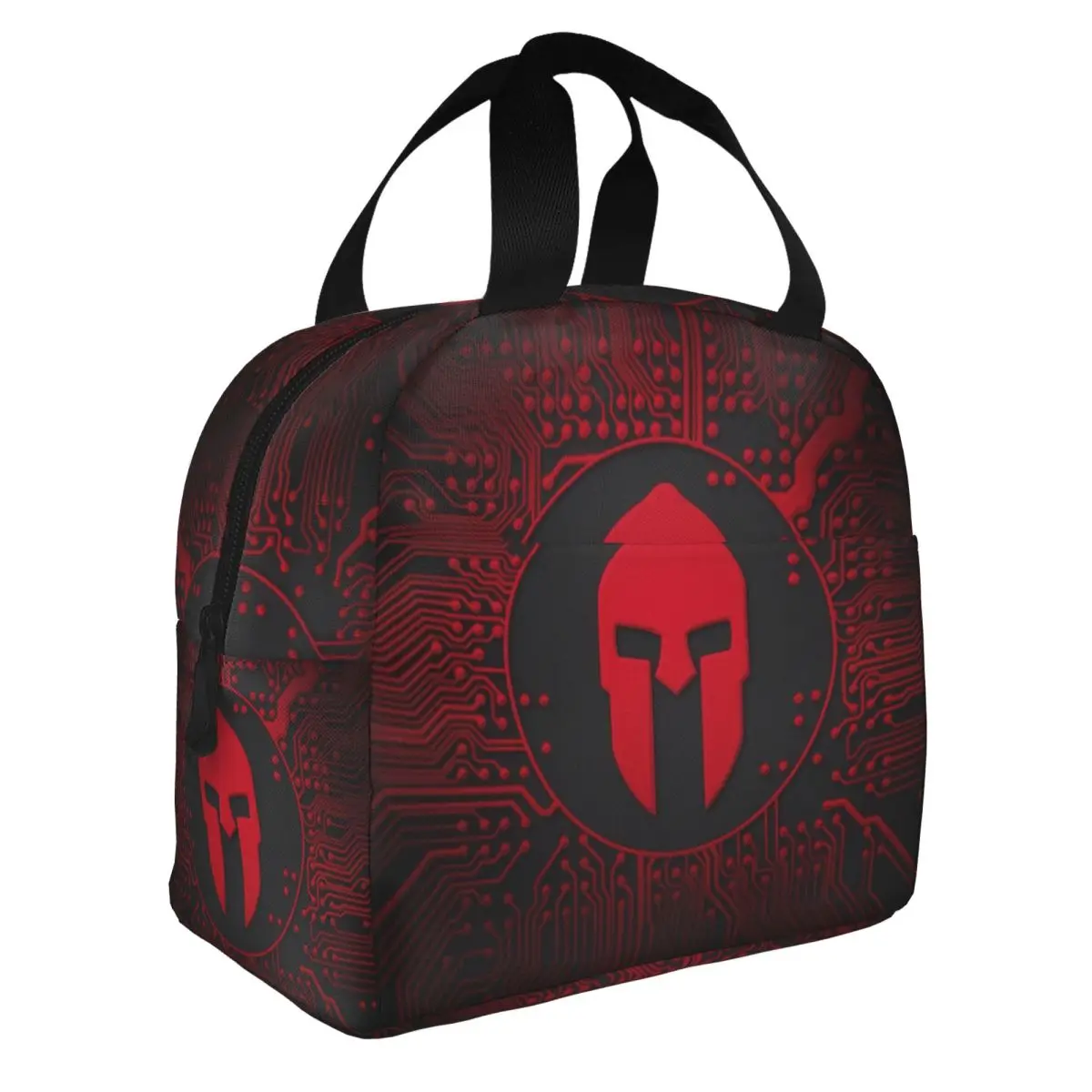 Custom Sparta Warrior Spartan Skull Lunch Bag Women Cooler Thermal Insulated Lunch Box for Kids School Children