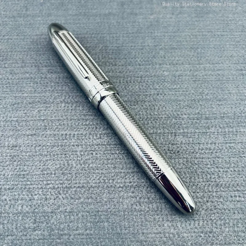 

Luxury Premium Silver Metal Rollerball Pen Ballpoint Pen 0.5-0.6mm Black Unique Design Pocket Portable Office Writing Gel Pen