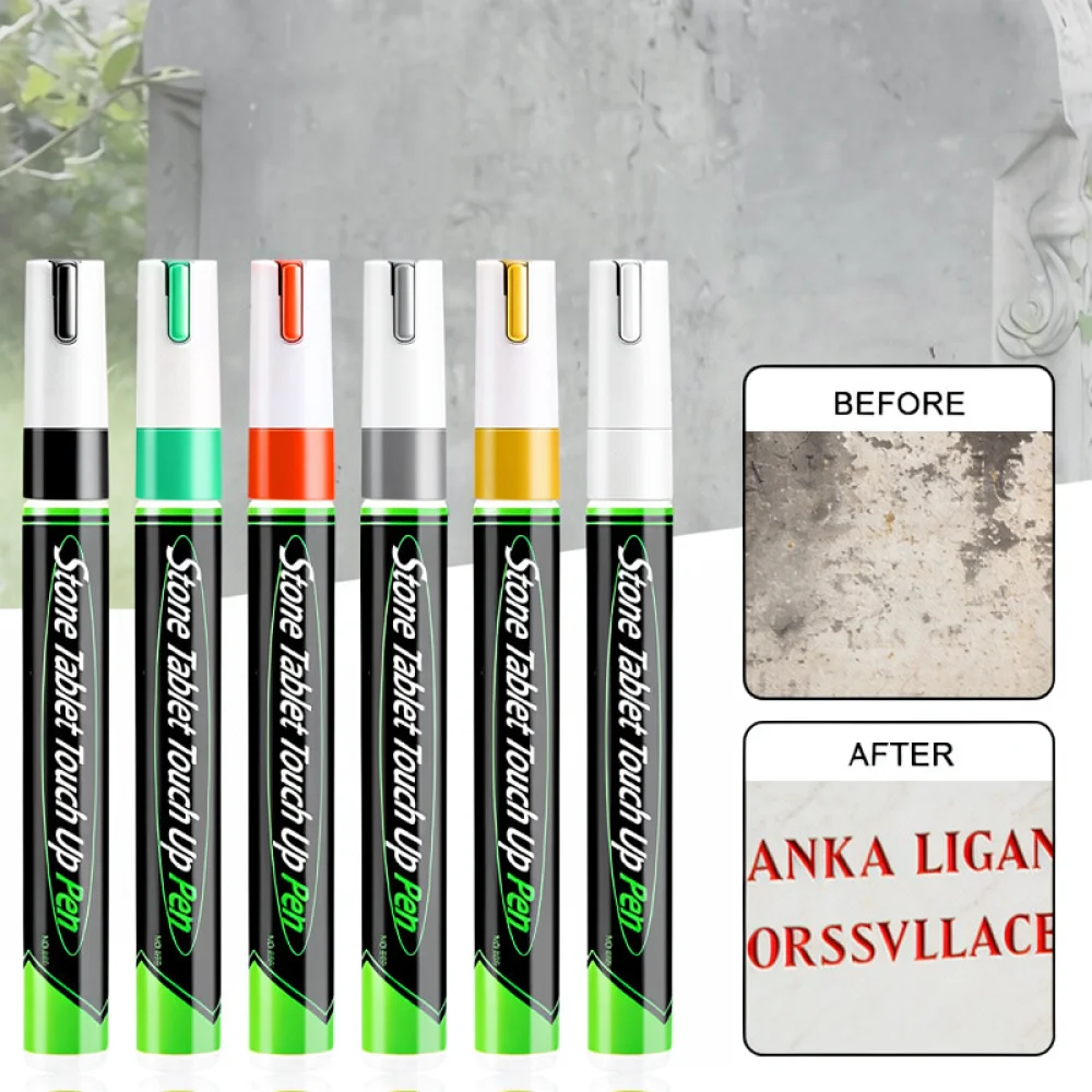 Permanent Paint Pen For Stone Surface Repair Waterproof Marker For Tombstone Lettering Refurbishment Outdoor Tool