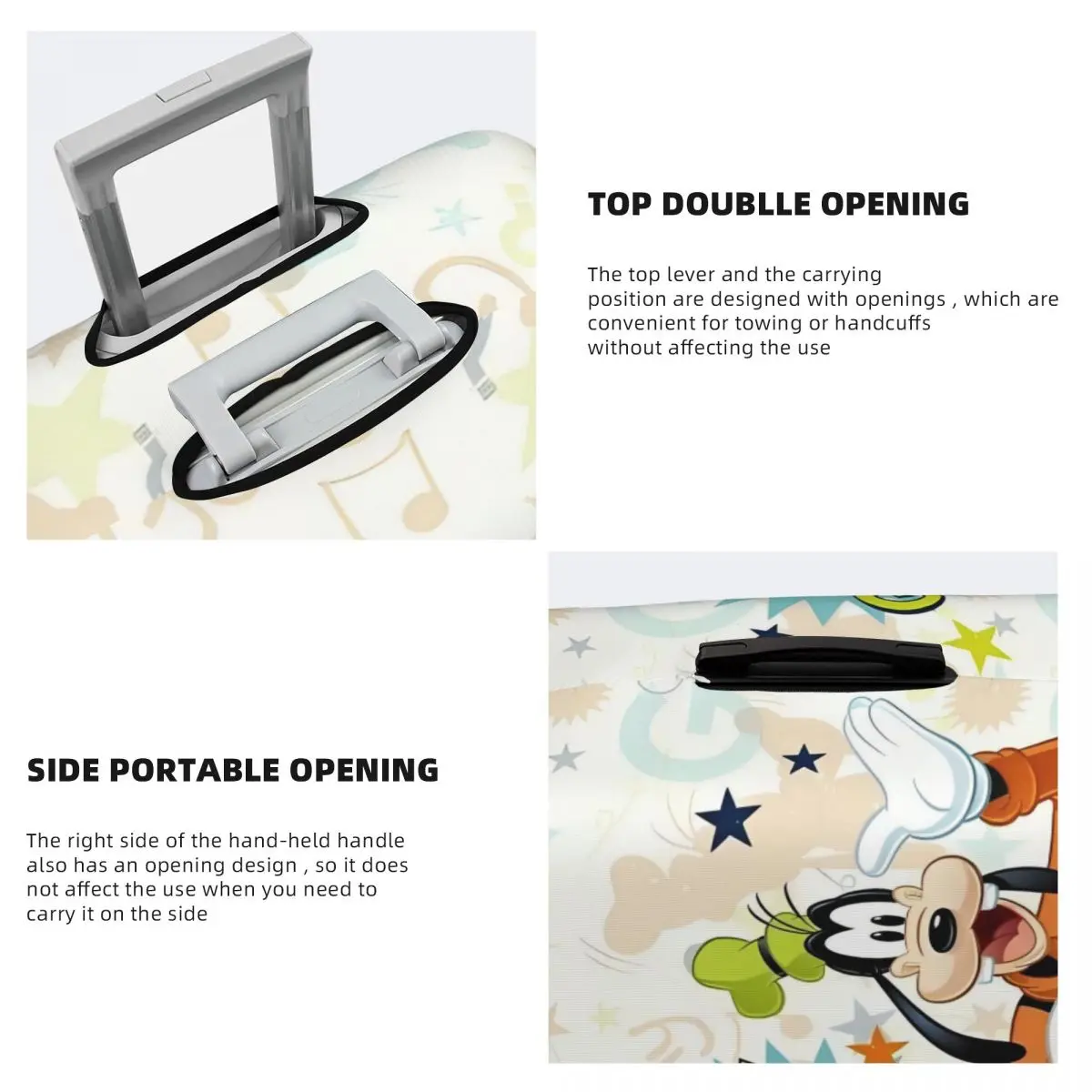 مخصص لطيف جوفي غطاء الأمتعة حامي الغبار والدليل على الكلاسيكية الكرتون الفيلم نمط حقيبة السفر يغطي #4