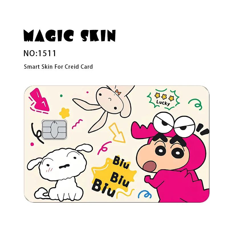 Crayon Shin-chan Nohara Shinnosuke Nohara Shiro Waniyama San Cartoon Credit Card Sticker Bank Card Decoration Waterproof Sticker view 3